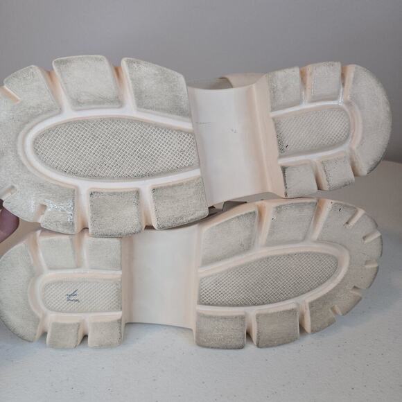 Chunky Platform Sandals Gladiator Straps Cream Sz 9.5 COUTGO Lug Sole 2.75"heel - Picture 6 of 8